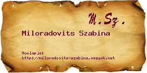 Miloradovits Szabina névjegykártya